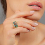 Inel Mint GREEN ART NOUVEAU din portelan fin