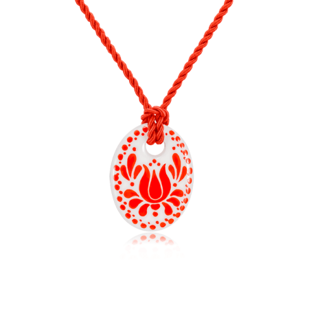 Red Lotus Finomporcelán Kicsi Medál