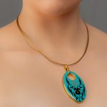 Colier Infinity Mint Green Oval din porteln fin