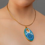 Colier Desert Gold Blue Mandala