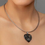 Colier Aero Black & platina  Heart
