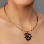 Colier Aero Black & Gold Heart