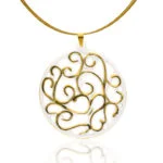 Colier Aero White & Gold (60mm)