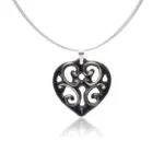 Colier Aero Black & platina  Heart