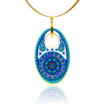 Colier Desert Gold Blue Mandala