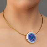 Colier Desert Gold Mandala rotund