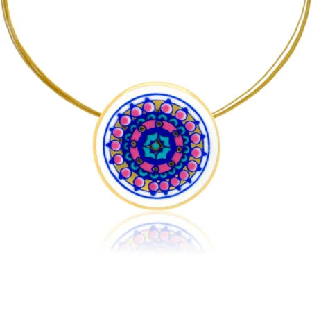Colier Desert Gold Mandala rotund