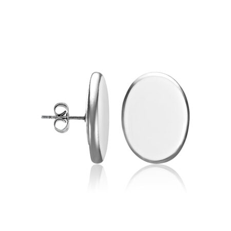 Minimalista Platina Ovális Finomporcelán Fülbevaló
