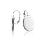 Minimal Fehér&Platina Ovális Finomporcelán Fülbevaló Akasztós