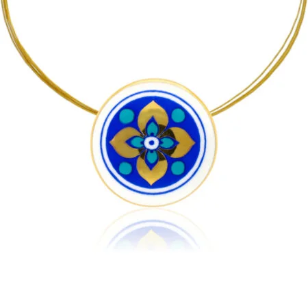 Colier Desert Gold Blue rotund (mic)