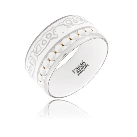 Luxury Barokk Fehér&Platina Finomporcelán Széles Karperec