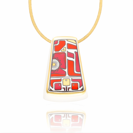 Pandantiv mare Art Deco placat cu aur