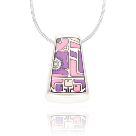 Pandantiv mare Art Deco placat cu platină