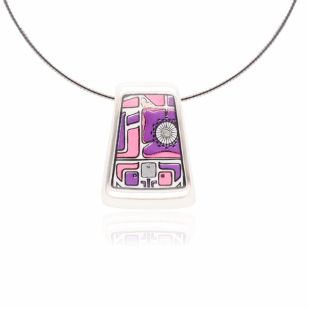 Pandantiv mic Art Deco placat cu platină